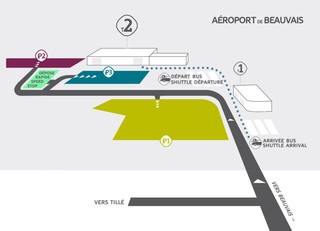 Map of Paris Beauvais airport & terminal (BVA)