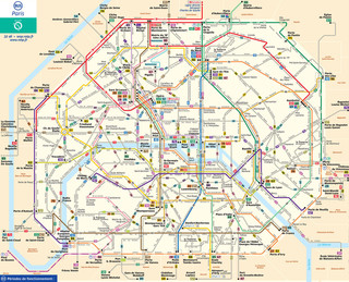 Map of Paris bus network