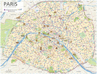 Map of Velib Paris, bike stations, bike hire