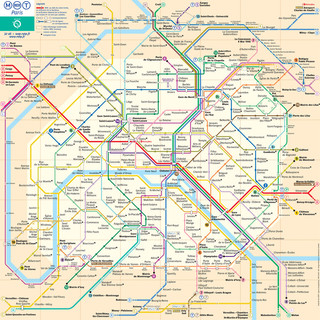 Map of Paris subway, tube & underground RATP network