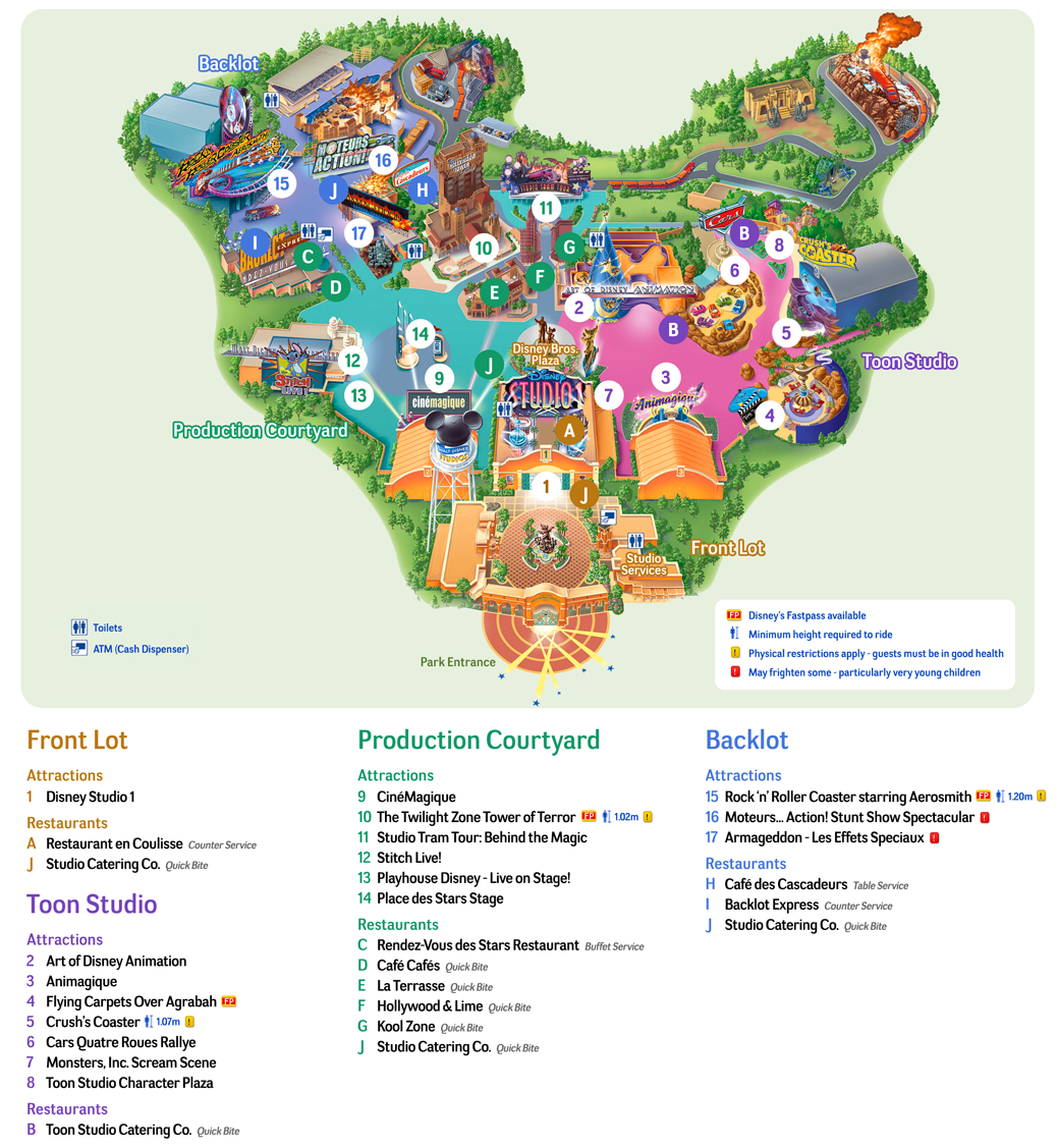 carte disneyland paris pdf Map of Disneyland Paris and Walt Disney Studios