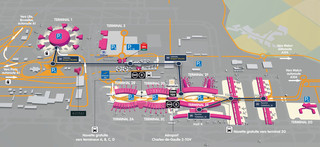 Map of Roissy Charles de Gaulle airport & terminal (CDG)