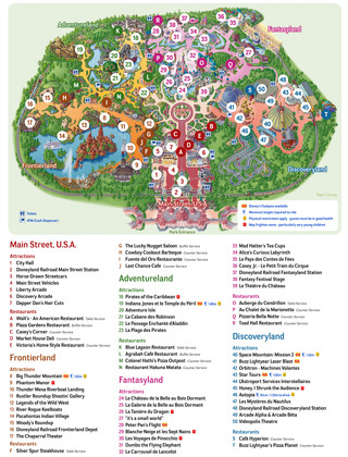 Map of Disneyland Paris, Disney Land Paris, Eurodisney Paris, Euro Disney Paris